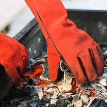 Generic Leather Welding Gloves Wear Tear And Heat Resistant Fire Proof Stitched Inner Lining Insulated Comfortable