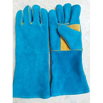 Generic Leather Welding Gloves Wear Tear And Heat Resistant Fire Proof Stitched Inner Lining Insulated Comfortable