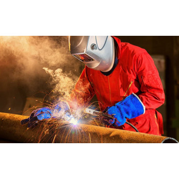 Generic Leather Welding Gloves Wear Tear And Heat Resistant Fire Proof Stitched Inner Lining Insulated Comfortable