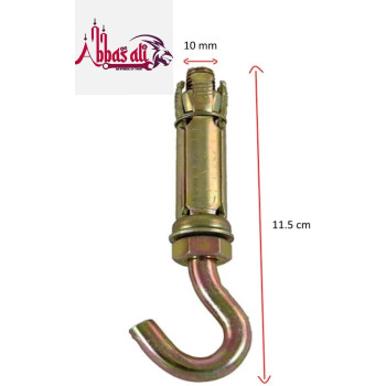 Abbasali High Strength Metal Sleeve Shield Closed Hook Eye Hookopen Hook Anchor Bolt Pack Of 5 Open Hook 10 Mm