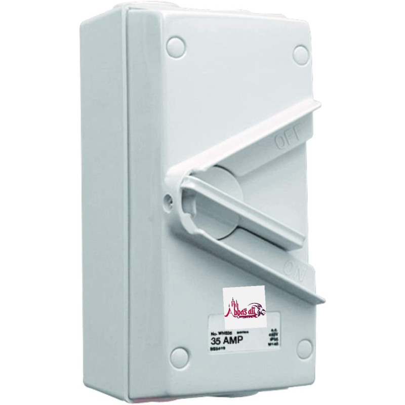 Abbasali Isolator Switch Weatherproof 35A 1 Pole Ip66 Whs35