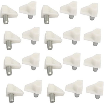 Canvasgt 20Pcs Shelf Supporter Shelf Support Bracket Steel Pin Peg Kitchen Cabinet Book Shelves Holder Brown Clear