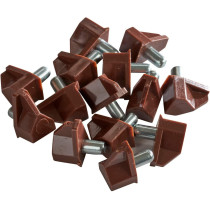 Canvasgt 20Pcs Shelf Supporter Shelf Support Bracket Steel Pin Peg Kitchen Cabinet Book Shelves Holder Brown Clear