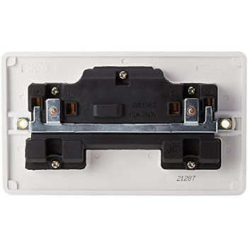 Abbasali 13 A 2 Gang Sp Switched Socket 230 V With Surface Pvc Box 6X3 For Switch Or Double Socket White