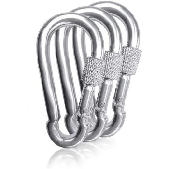 Abbasali 3Pcs Spring Snap Hook Carabiner Heavy Duty Pulley Roller And 6Mm Spring Snap Hooks Pully Crane Rope Cable Loading 150 Kg