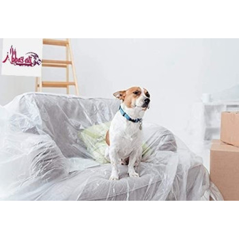 Abbasali Waterproof Anti Dust Disposable Plastic Drop Cloths Sheet Furniture Cover For Painting Couch 100G X 10M