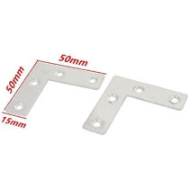 Abbasali 10Pcs Flat Corner Right Angle Bracket Repair Plates Fixing Joining Brace With Mounting Screws 50X50Mm