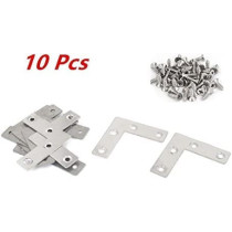 Abbasali 10Pcs Flat Corner Right Angle Bracket Repair Plates Fixing Joining Brace With Mounting Screws 50X50Mm