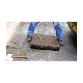 Abbasali Leather Simple Removal Manhole Open 2 Nos Lifting Keys With Glovesset Of 2 Yellow