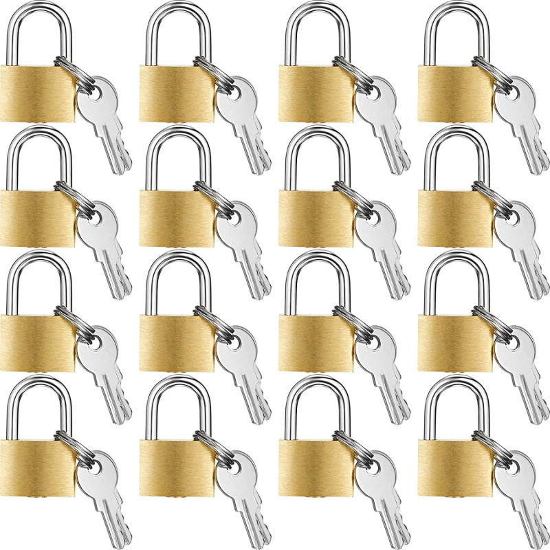 Abbasali Mini Padlock Small Padlock Brass Finish Locks With 3 Keys For Luggage Lock Backpack6 Pcs