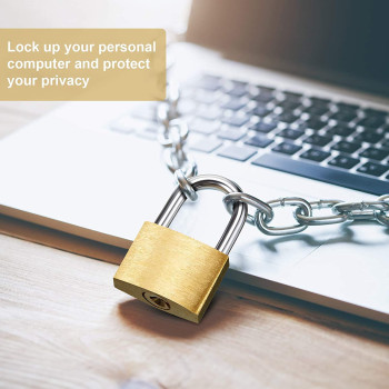 Abbasali Mini Padlock Small Padlock Brass Finish Locks With 3 Keys For Luggage Lock Backpack6 Pcs