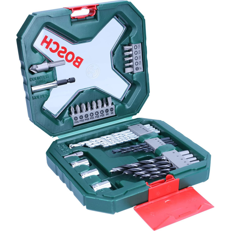 Bosch 34 Piece X Line Classic Drill Bit And Screwdriver Bit Set Wood Masonry And Metal Accessories For Drills