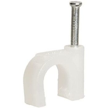 Dealmux Pvc C Clamps Nail Clips With 10Mm Cable 60 Pieces White