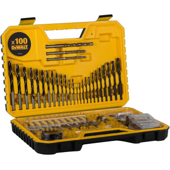 Dewalt 100Pc Drill Drive Screw Driver Set Yellow Black Dt71563 Qz