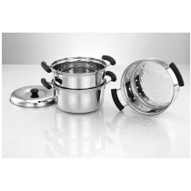 Taj 3 Tier Stainless Steel Steamer Silver 21Cm