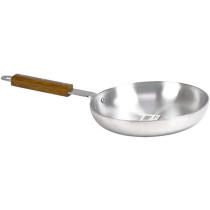 Taj Aluminium Fry Pan With Wood Handle Silver 24Cm