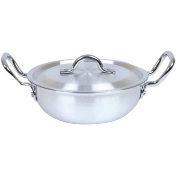 Taj Aluminium Kadai With Lid Silver 6L