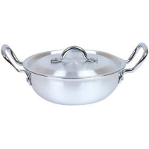 Taj Aluminium Kadai With Lid Silver 6L