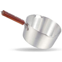 Taj Aluminium Milk Pan With Wood Handle Silver 2L