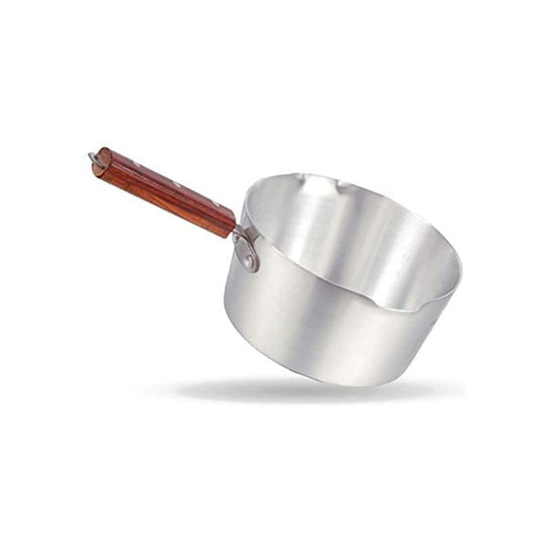 Taj Aluminium Milk Pan With Wood Handle Silver 2L