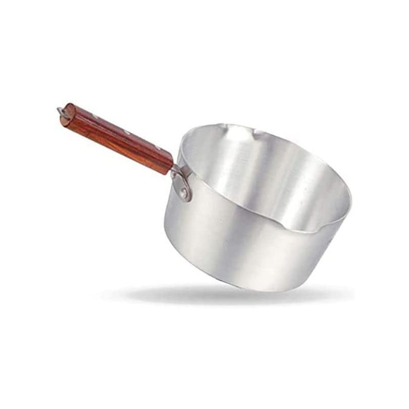 Taj Aluminium Milk Pan With Wood Handle Silver 3L