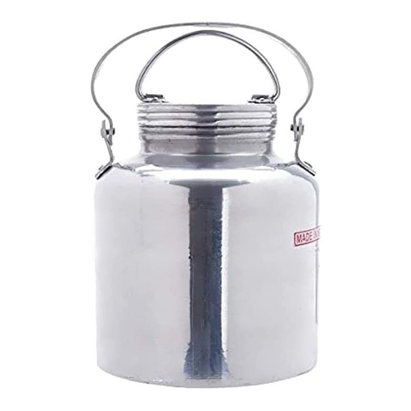 Taj Aluminium Screw Barni With Lid Silver 20Inch