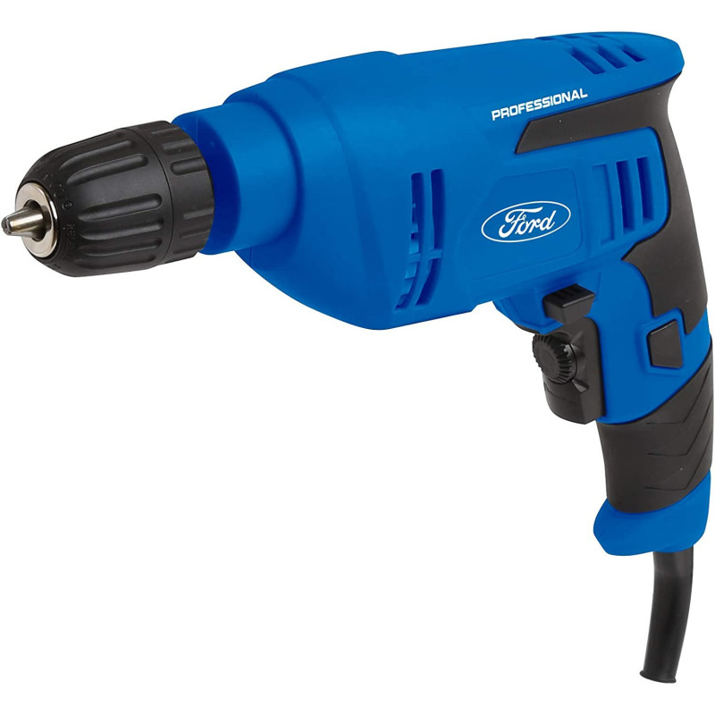 Ford Tools Keyless Chuck Professional Compact Electric Drill Driver 550W Blue 10 Mm Fp7 0030
