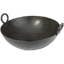 Taj Iron Deep Kadai Iron Wok with Handles for Deep Frying 51 cm 