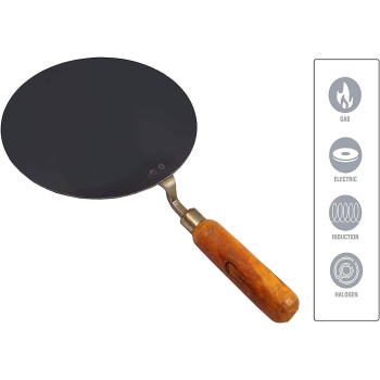 Taj Iron Flat Roti Tawa Black Beige 12Inch