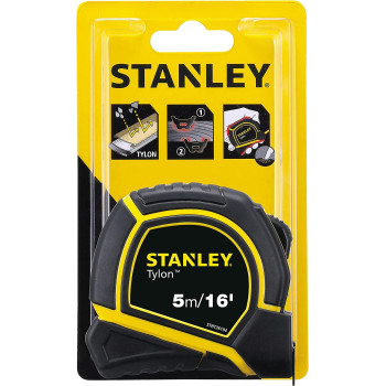 Stanley Tylon Short Tape Measure 5M 16' X 19Mm Yellow Black Stht36194