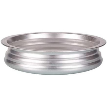 Taj Anodised Aluminium Uruli With Lid Silver 33Cm