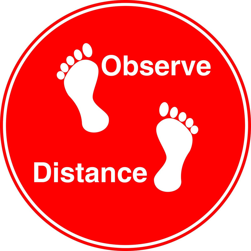 Observe Distance Sticker 30Cm X 30Cm