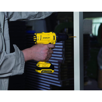Stanley Cordless Drill Driver 10.8V Li Ion 2 Speed Reversible 10Mm Chuck 2 X 1.5 Ah Batteries Scd121S2K B5 2Y