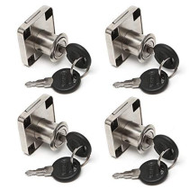 4 Pcs Cabinet Lock Key Drawer Desk Lock Zinc Alloy Wardrobe Furniture Cabinet Locker Door Hardware Lock With 8 Key Black
