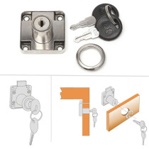 4 Pcs Cabinet Lock Key Drawer Desk Lock Zinc Alloy Wardrobe Furniture Cabinet Locker Door Hardware Lock With 8 Key Black