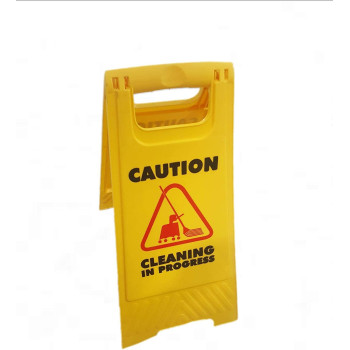 Foldable Sign Board For Cleaning Warning Plastic Yellow
