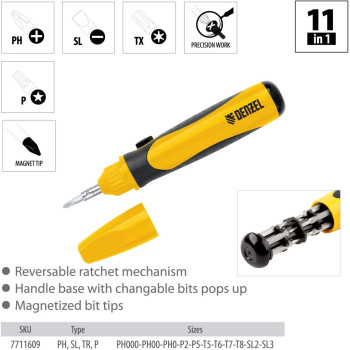 Denzel Ratchet Screwdriver 11 In 1 7711609