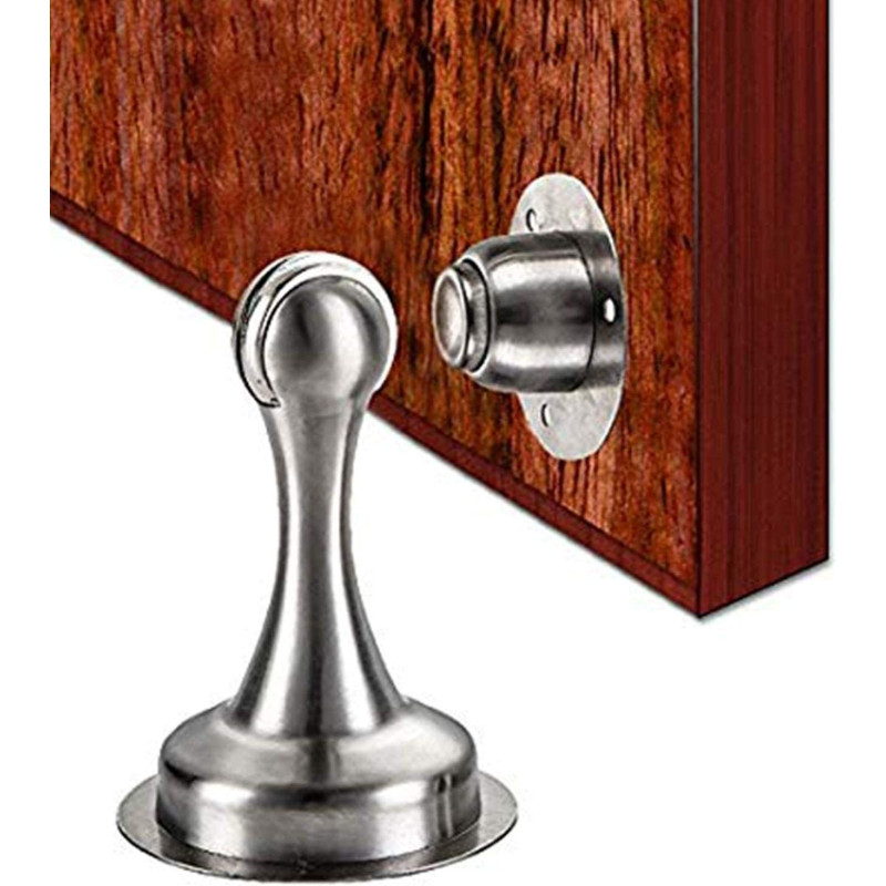 Door Stopper Bumper Magnetic Stainless Steel Door Holder Doorstop For Pvc Metal Wood Board Tile Platic Aluminum Sash Silver