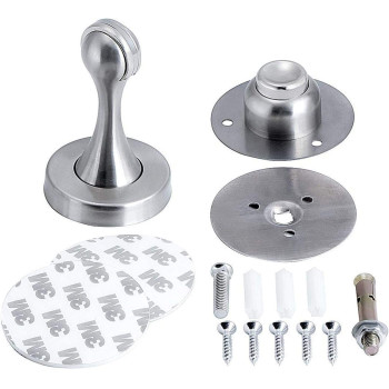 Door Stopper Bumper Magnetic Stainless Steel Door Holder Doorstop For Pvc Metal Wood Board Tile Platic Aluminum Sash Silver