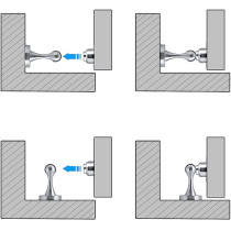 Door Stopper Bumper Magnetic Stainless Steel Door Holder Doorstop For Pvc Metal Wood Board Tile Platic Aluminum Sash Silver