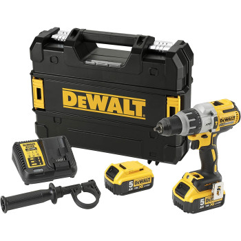 Dewalt 18V 13Mm Heavy Duty Premium Brushless Hammer Drill 2 X 5.0Ah Batteries Xrp 2Nd Gen Drill With Kit Dcd996P2 B5 3Y