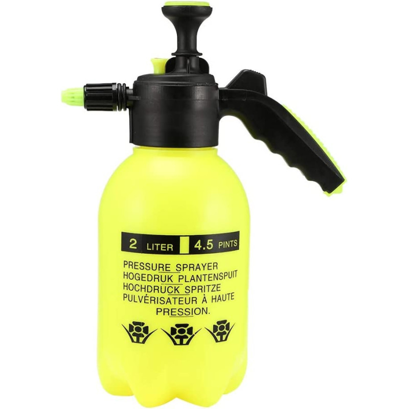 Dealmux Air Pressure Type Water Sprayer Kettle For Garden Lawn Plant 2L Yellow