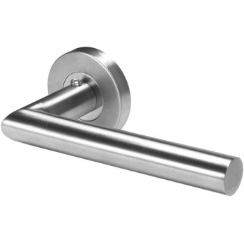 Nologo Door Handle Set Lock Interior Home Adjustable Latch Security Silver Stainless Steel