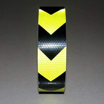 Vehicle Night Reflective Safety Warning Tape Sticker In Green Black Arrow Reflection For Car Truck And Bus