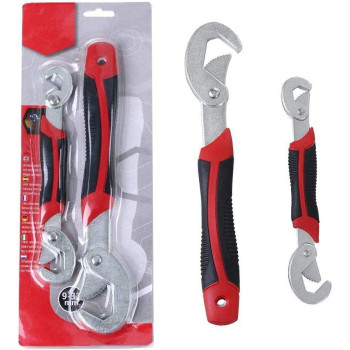 Multi Function Universal Quick Snap N Grip Adjustable Wrench Spanner Set 2 Pieces