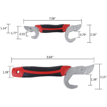Multi Function Universal Quick Snap N Grip Adjustable Wrench Spanner Set 2 Pieces