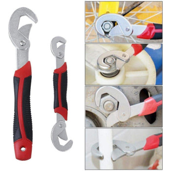 Multi Function Universal Quick Snap N Grip Adjustable Wrench Spanner Set 2 Pieces