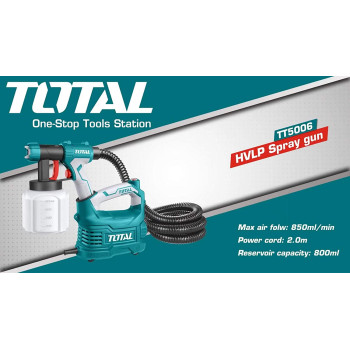 Total Floor Based Spray Gun Hvlp 500W With 3 Spray Patterns And Adjustable Flow Rate