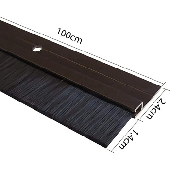 100 Cm 1 Meter Brown Door Bottom Brush Seal Aluminiumwith 4 Pcs Screws Home Door Safety Protection