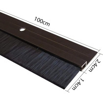 100 Cm 1 Meter Brown Door Bottom Brush Seal Aluminiumwith 4 Pcs Screws Home Door Safety Protection